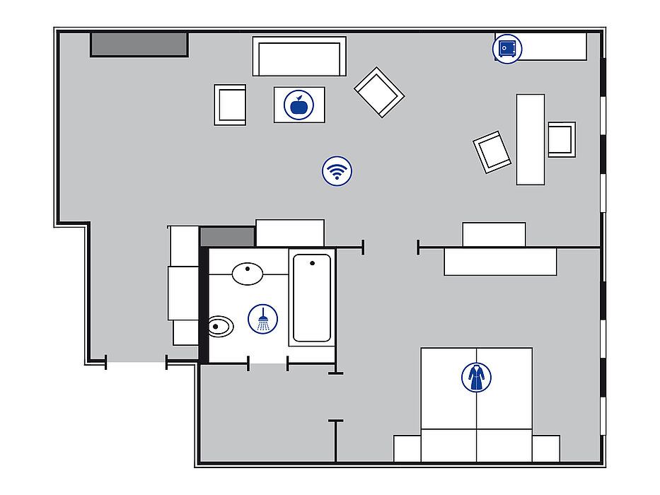 Room floor plan proArte Suite | Maritim proArte Hotel Berlin