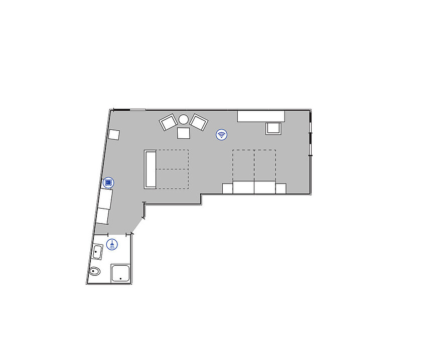 Plano de la habitación familiale Superior | Maritim Hotel Darmstadt