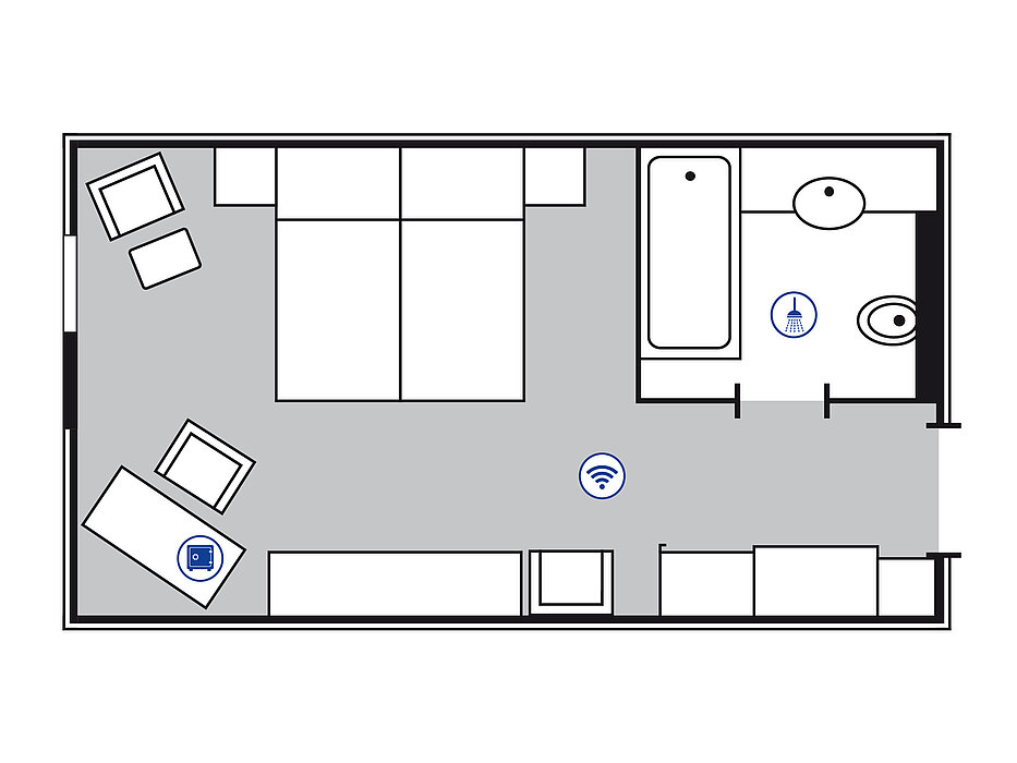 Room floor plan Classic room | Maritim proArte Hotel Berlin