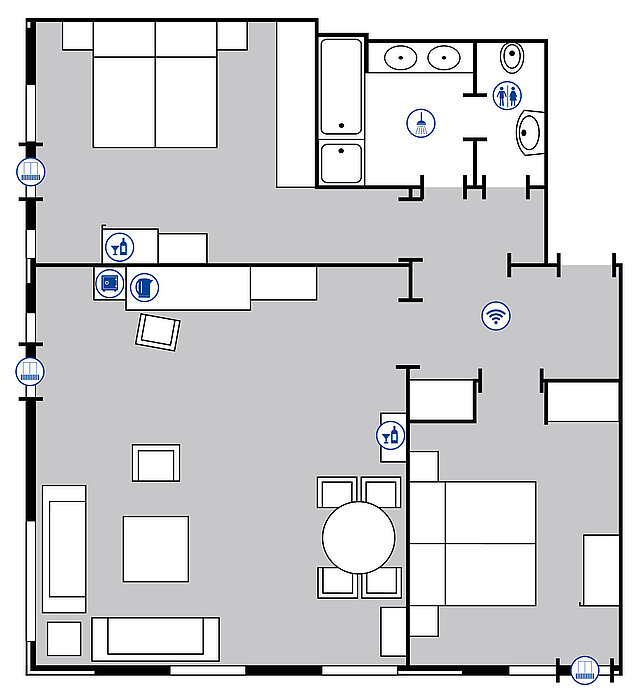 Plan de la salle Suite Grand | Maritim Hotel Bellevue Kiel