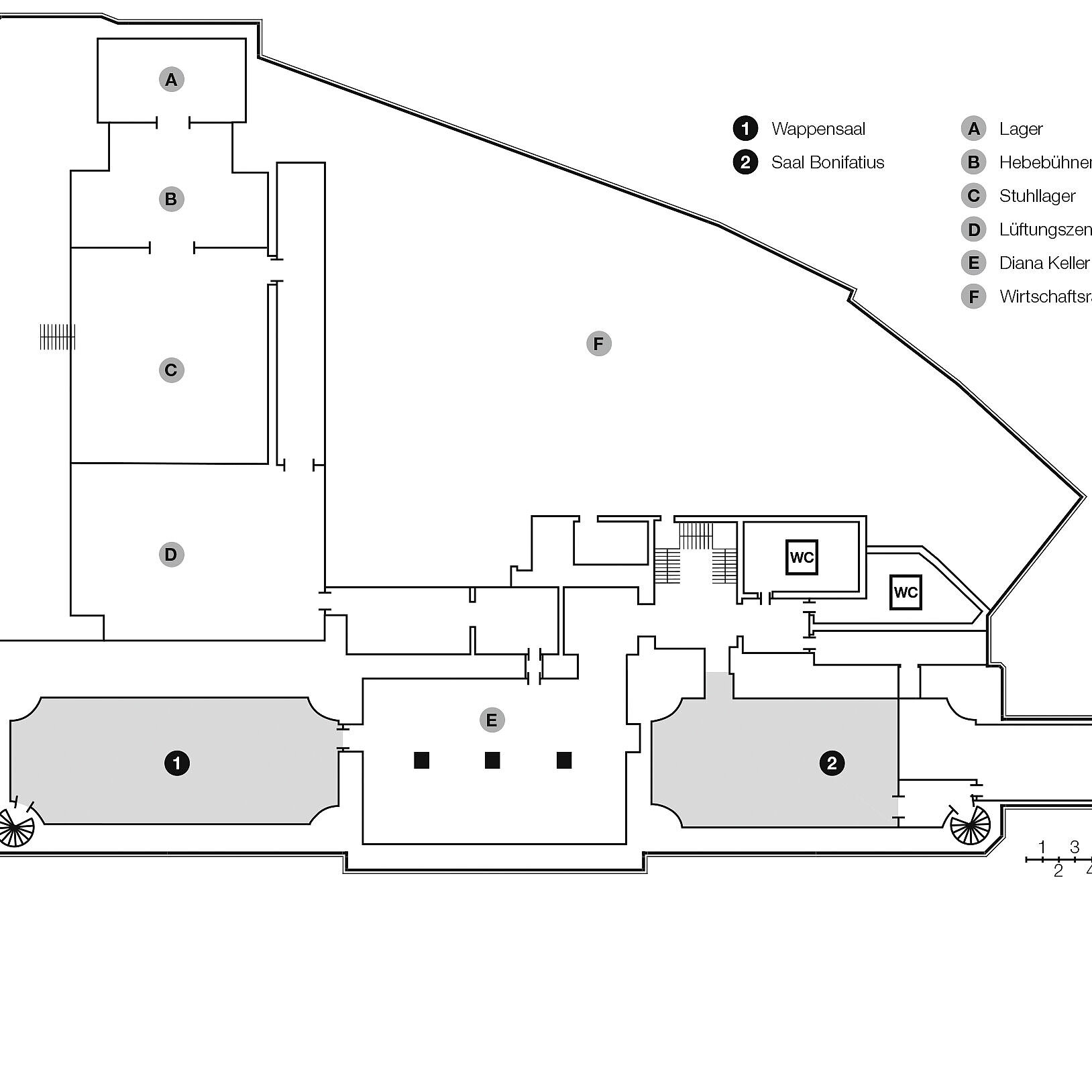 Plan d'étage, étage souterrain | Maritim Hotel am Schlossgarten Fulda
