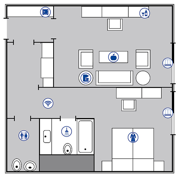 Plano de la habitación Suite Large | Maritim Hotel Darmstadt