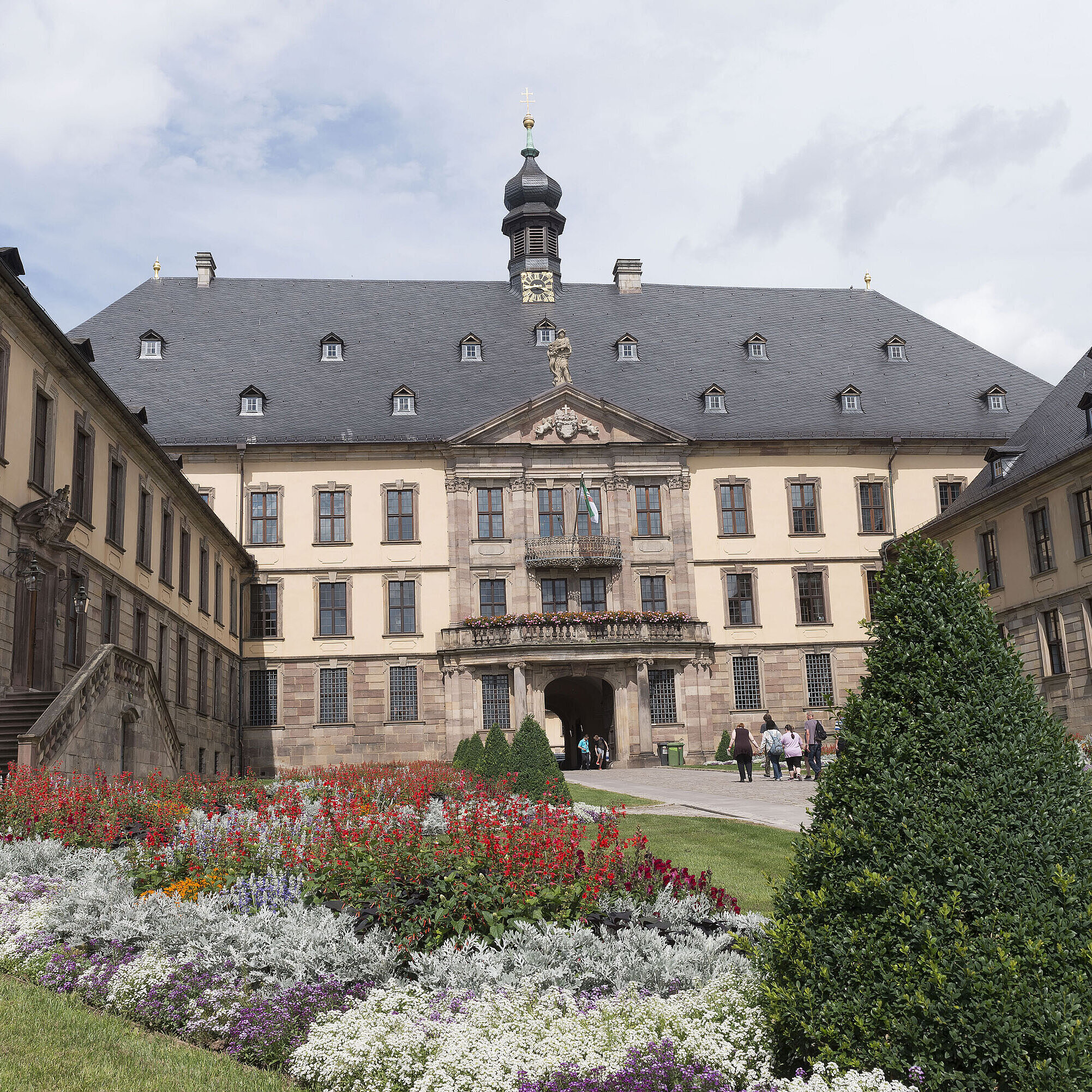 Historic Fulda City Palace with magnificent Baroque garden and impressive facade