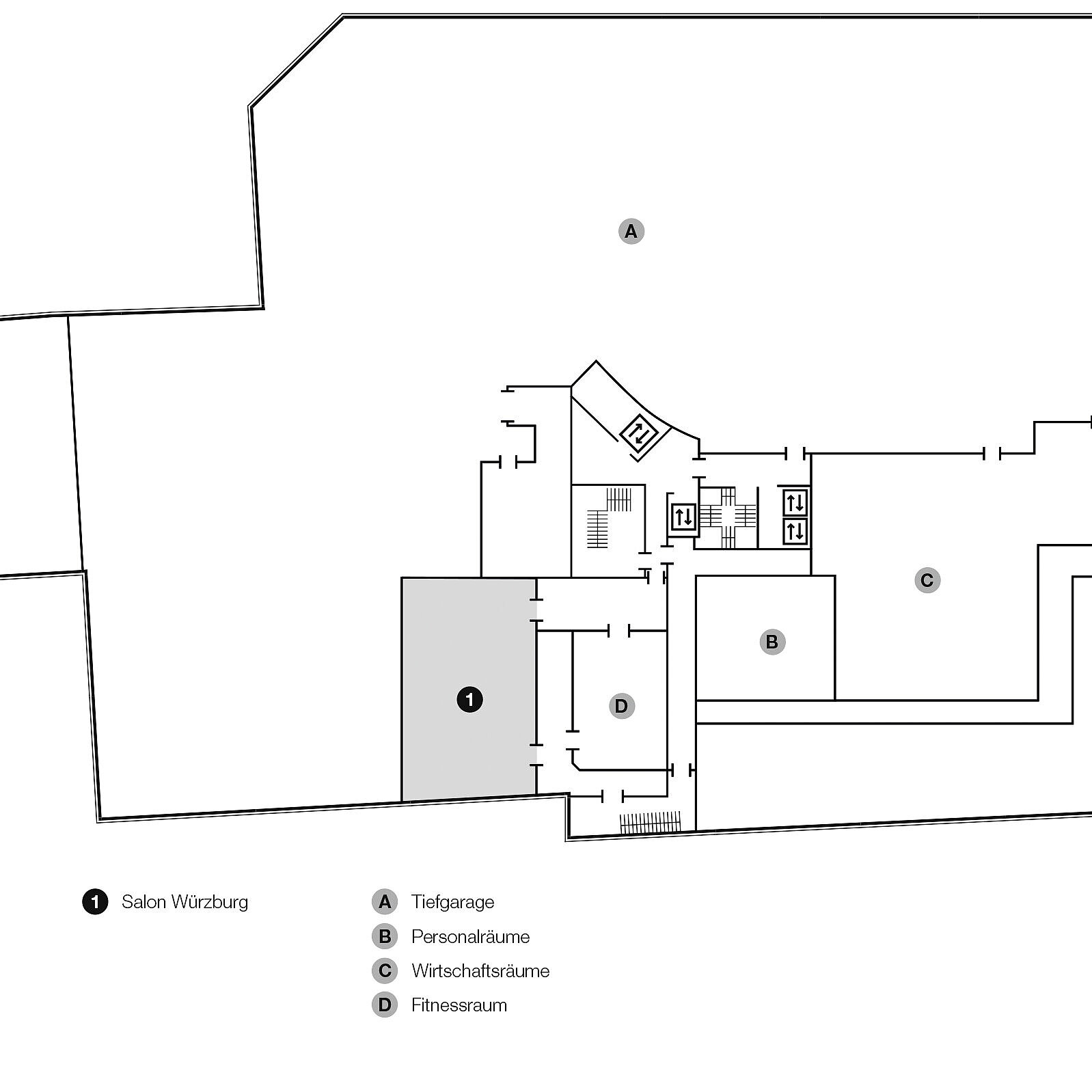 Plano de construcción, 2º sótano | Maritim Hotel München