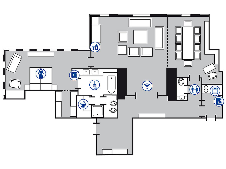 Room floor plan Presidential suite | Maritim Hotel & Internationales Congress Center Dresden