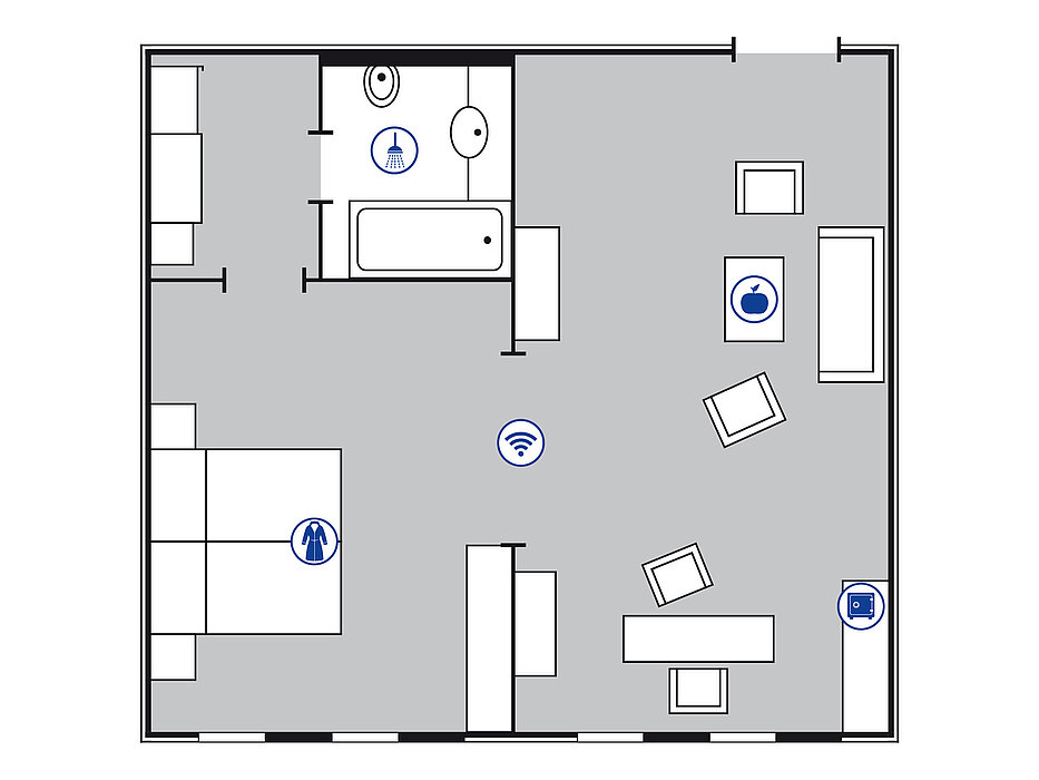 Room floor plan proArte Suite | Maritim proArte Hotel Berlin