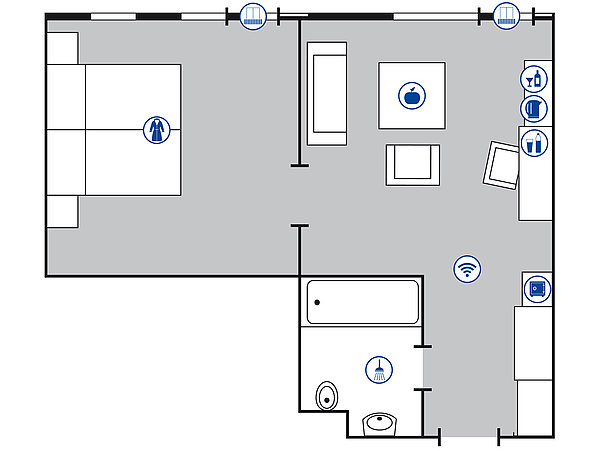 Planimetria della camera Suite Junior | Maritim Hotel Bad Salzuflen