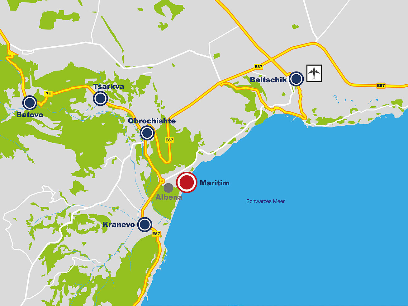 Via d'accesso Maritim Hotels ad Albena