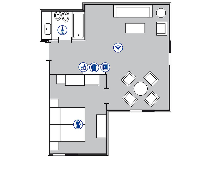 Plano de la habitación Suite Junior | Maritim Hotel Königswinter
