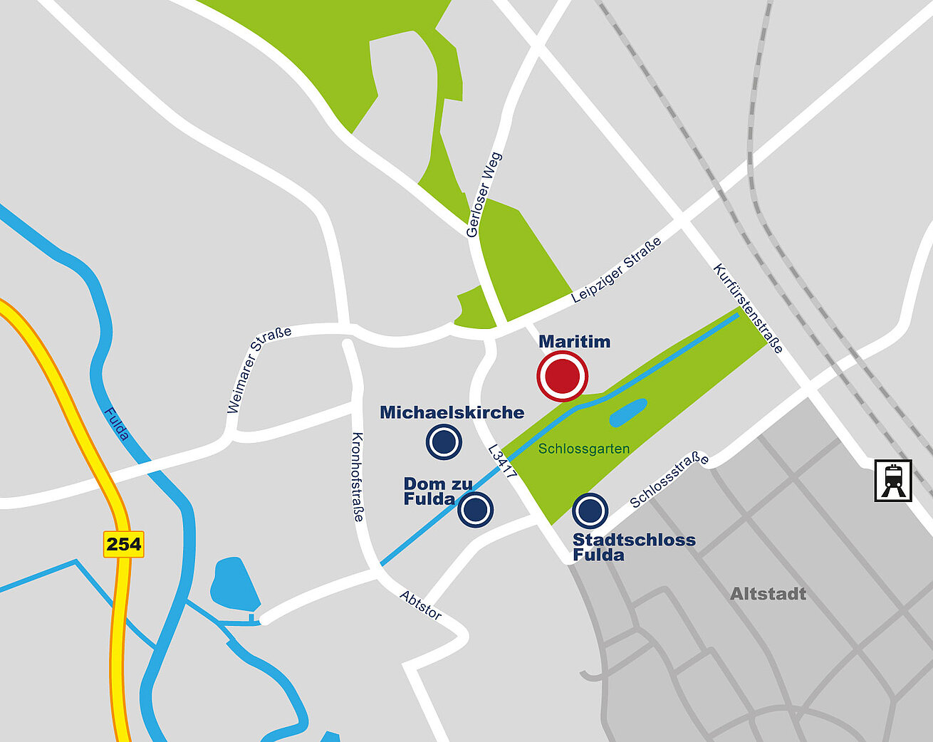 Plan d'accès Maritim Hotel am Schlossgarten Fulda