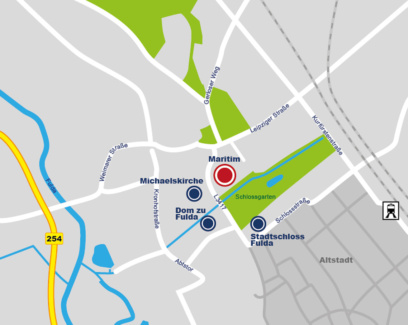 Via d'accesso Maritim Hotel am Schlossgarten Fulda