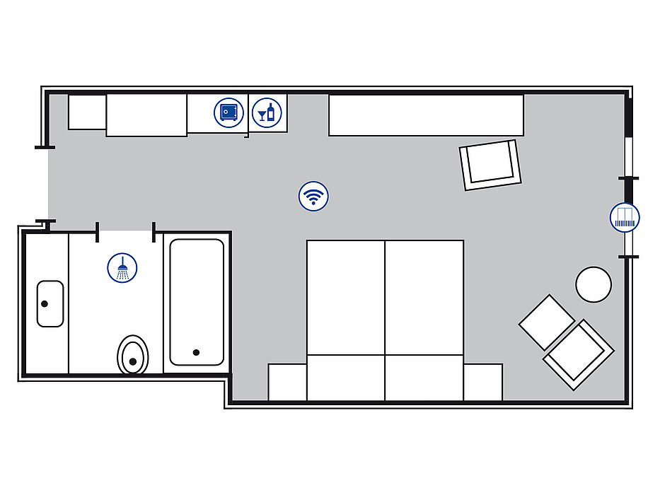 Plano de la habitación Comfort | Maritim Hotel Darmstadt