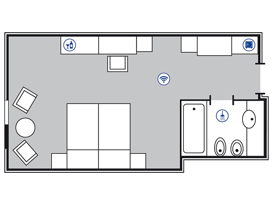 Room floor plan Classic room | Maritim Hotel Bremen