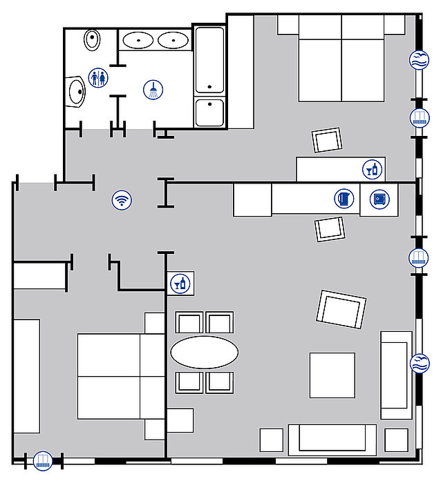 Plan de la salle Suite Presidential | Maritim Hotel Bellevue Kiel