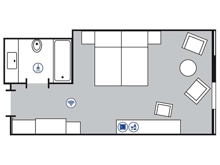 Room floor plan Superior room | Maritim Hotel Köln