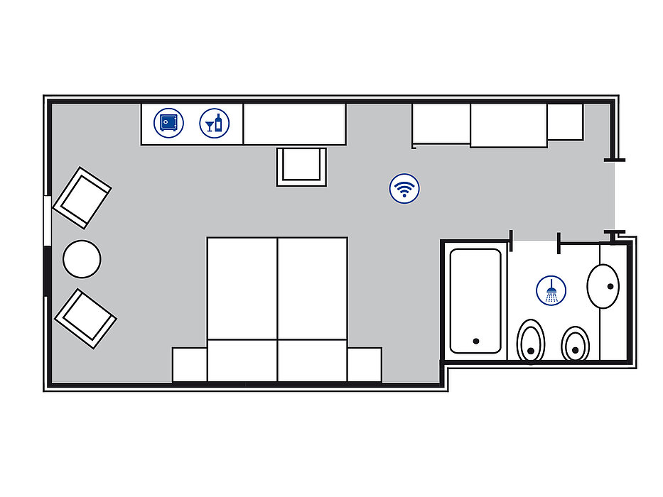 Plano de la habitación Superior | Maritim Hotel Bonn