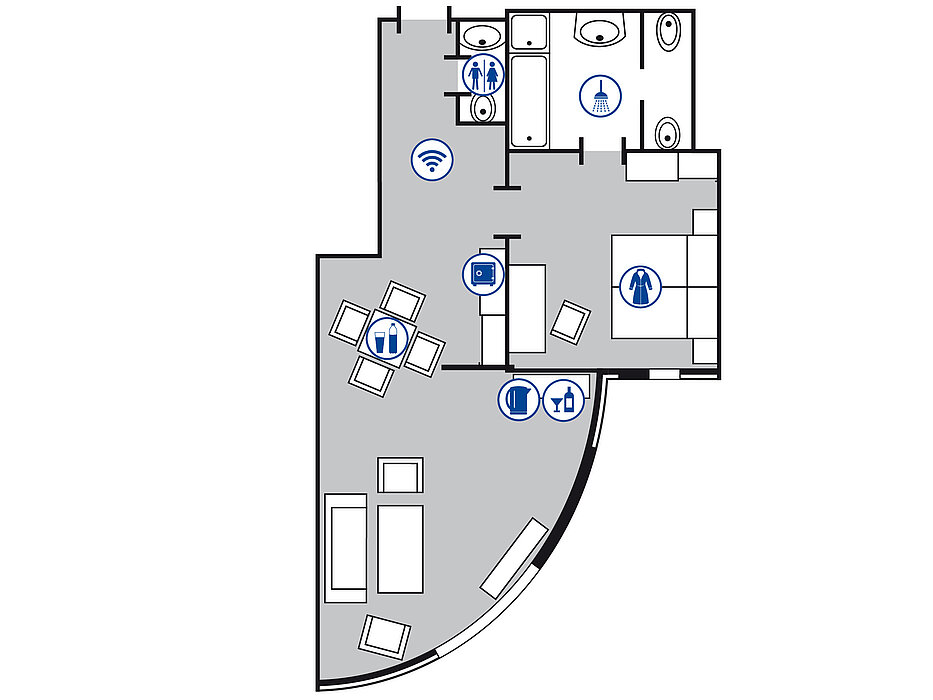 Plano de la habitación Suite Master | Maritim Airport Hotel Hannover