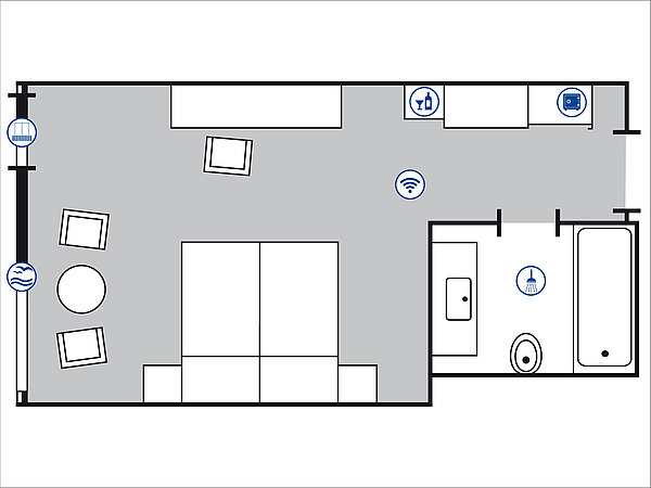 Room floor plan Superior room | Maritim Strandhotel Travemünde