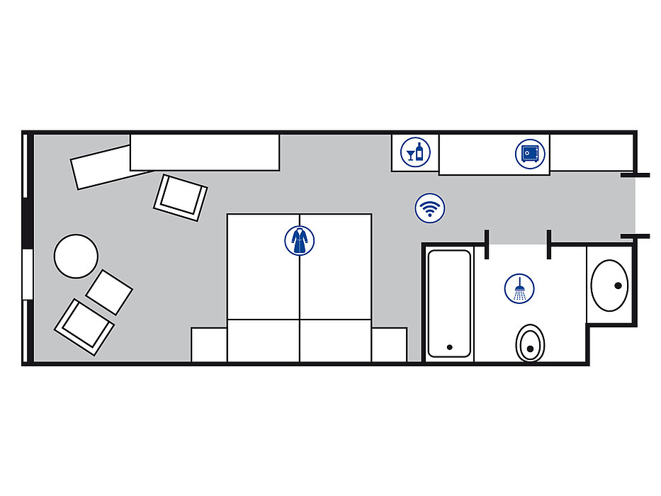 Plano de la habitación  Superior | Maritim Hotel München