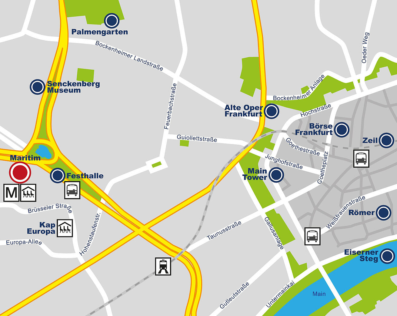 Vía de acceso Maritim Hotel Frankfurt