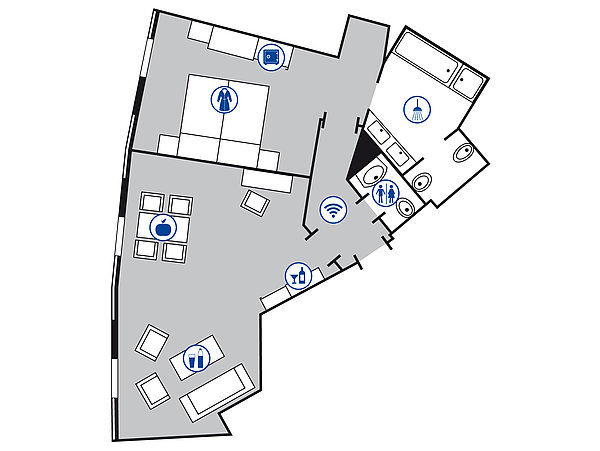 Planimetria della camera Suite | Maritim Hotel Ulm