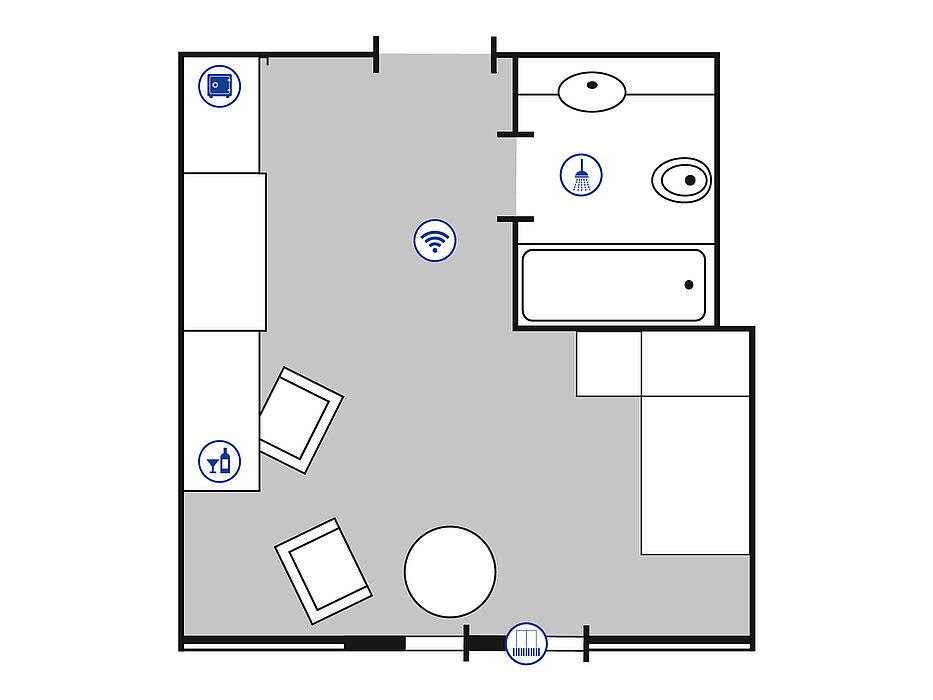 Room floor plan Comfort room | Maritim Hotel Bad Wildungen
