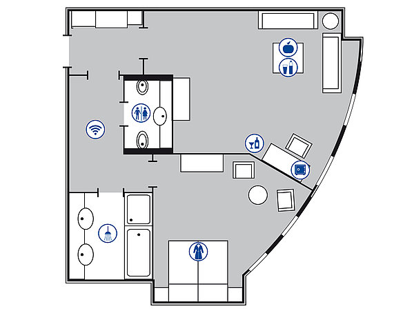 Planimetria della camera Suite | Maritim Hotel Bonn