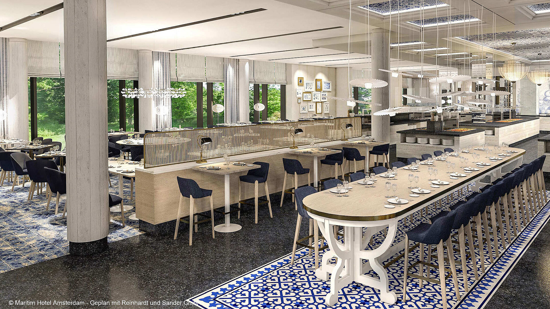 Loef Restaurant  Bright restaurant at Maritim Hotel Amsterdam with modern details