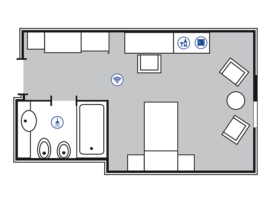 Plano de la habitación Superior | Maritim Hotel Bonn