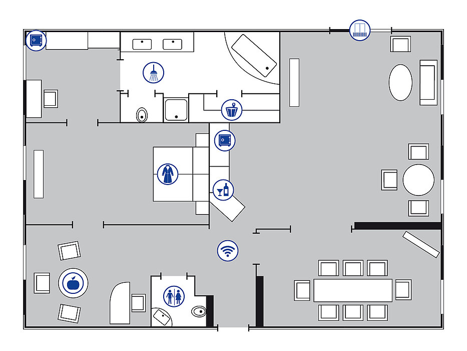 Room floor plan Presidential suite | Maritim proArte Hotel Berlin