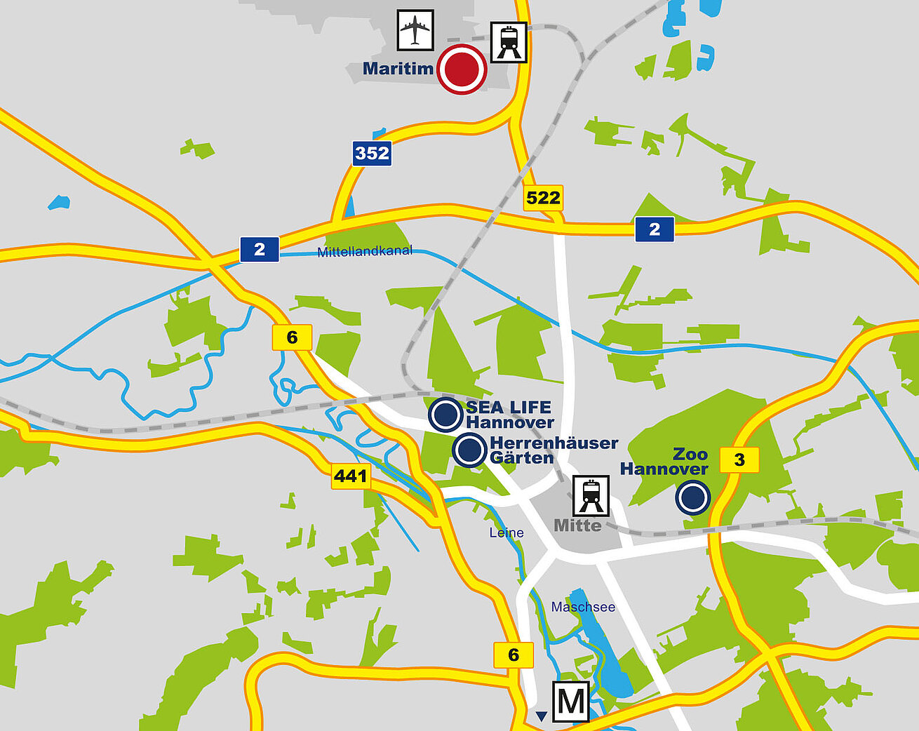 Plan d'accès Maritim Airport Hotel Hannover