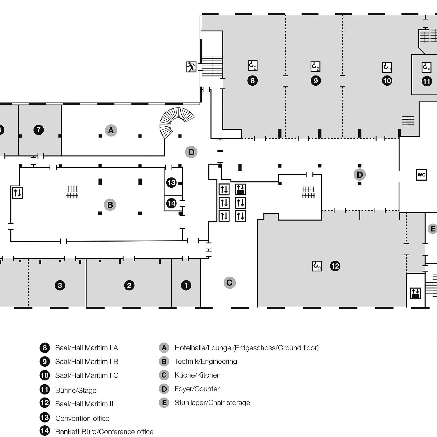 Plan d'étage, 1er étage | Maritim proArte Hotel Berlin