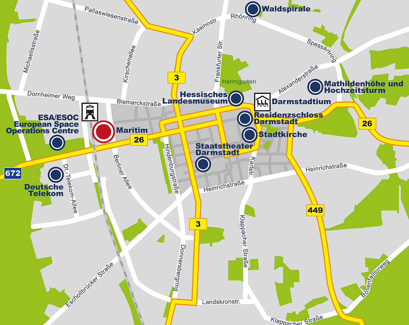 Plan d'accès Maritim Hotel Darmstadt