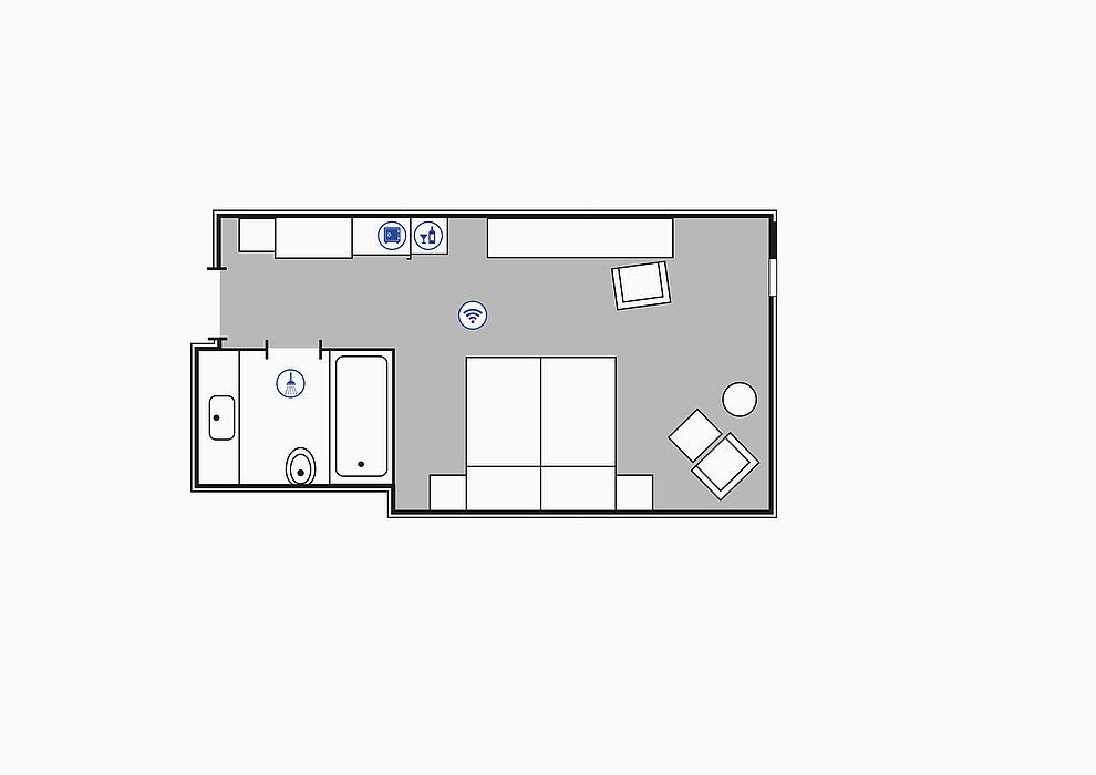 Plano de la habitación Comfort Smart | Maritim Hotel Darmstadt