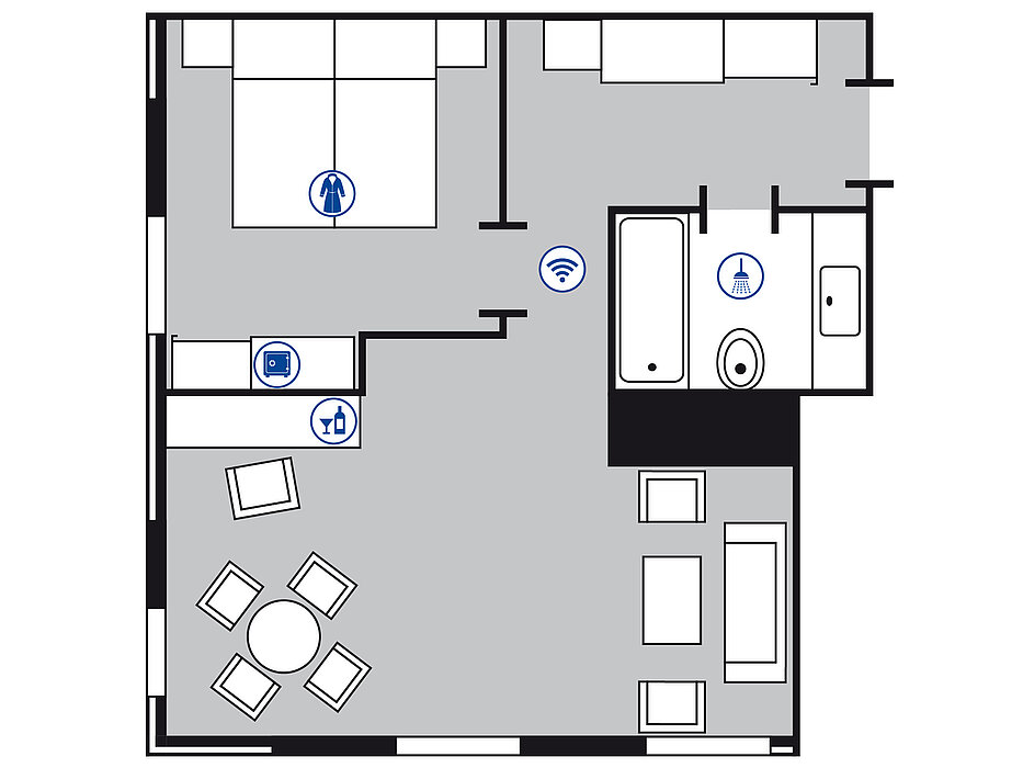 Room floor plan Senior suite | Maritim Hotel Köln