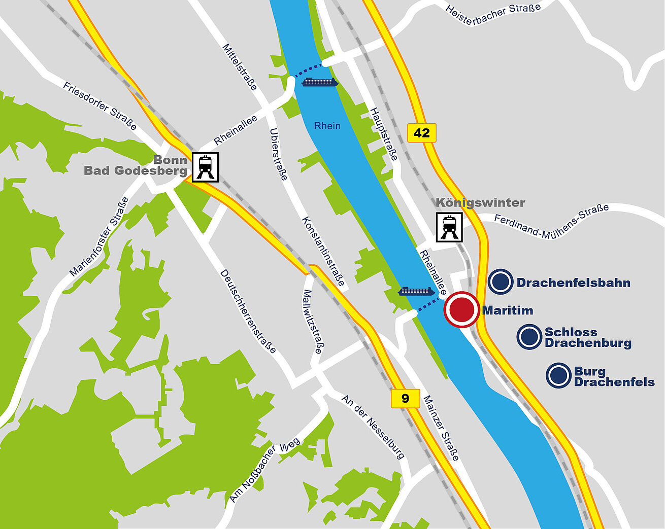 Vía de acceso Maritim Hotel Königswinter