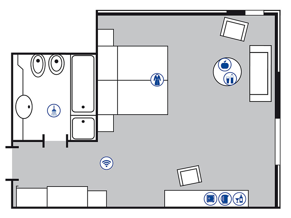 Room floor plan Studio | Maritim Hotel Magdeburg