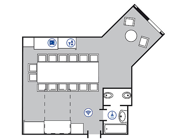 Planimetria della camera Suite per conferenze | Maritim Airport Hotel Hannover
