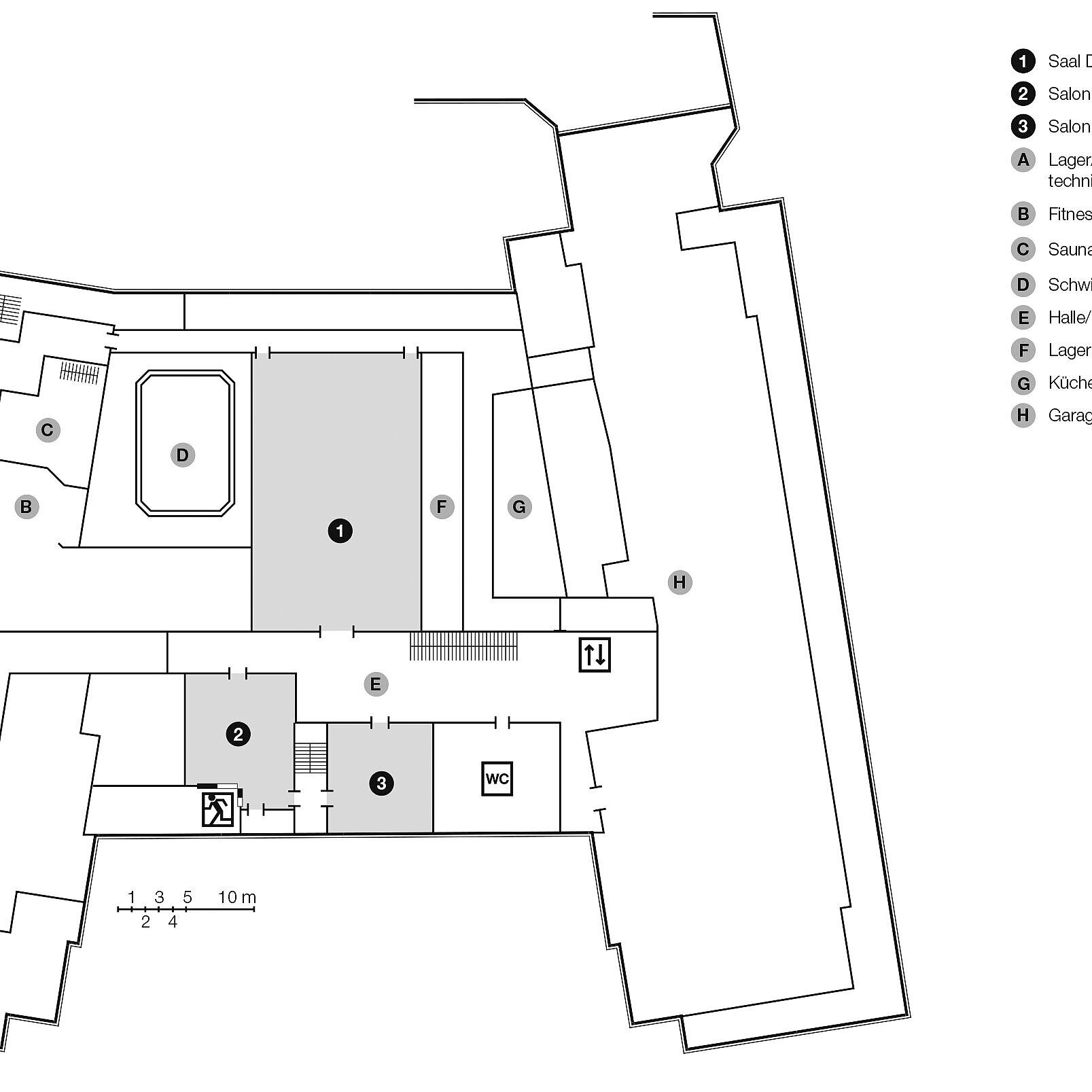 Plan d'étage, étage souterrain | Maritim Hotel Königswinter