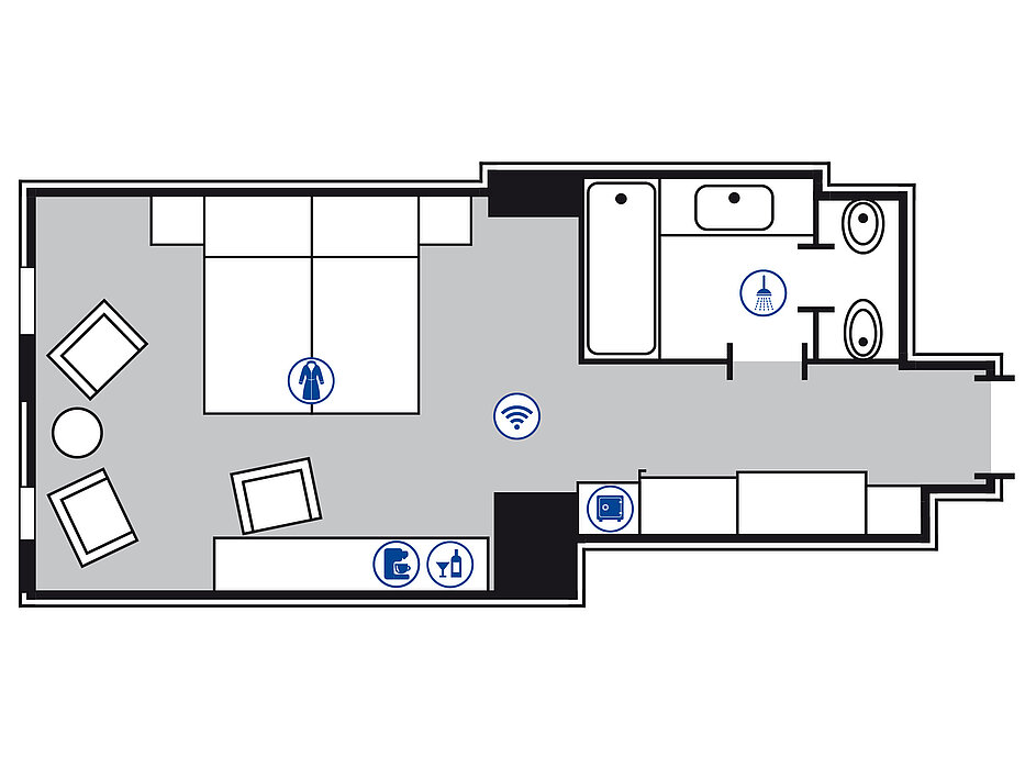 Room floor plan Superior room | Maritim Hotel & Internationales Congress Center Dresden