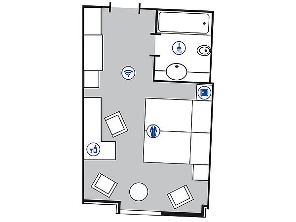Planimetria della camera Comfort | Maritim Hotel Mannheim