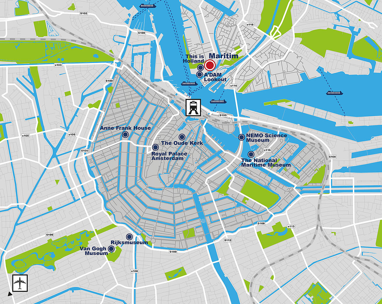 Plan d'accès Maritim Hotel Amsterdam