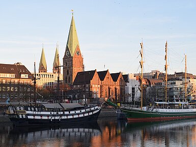 Weser promenade in Bremen
