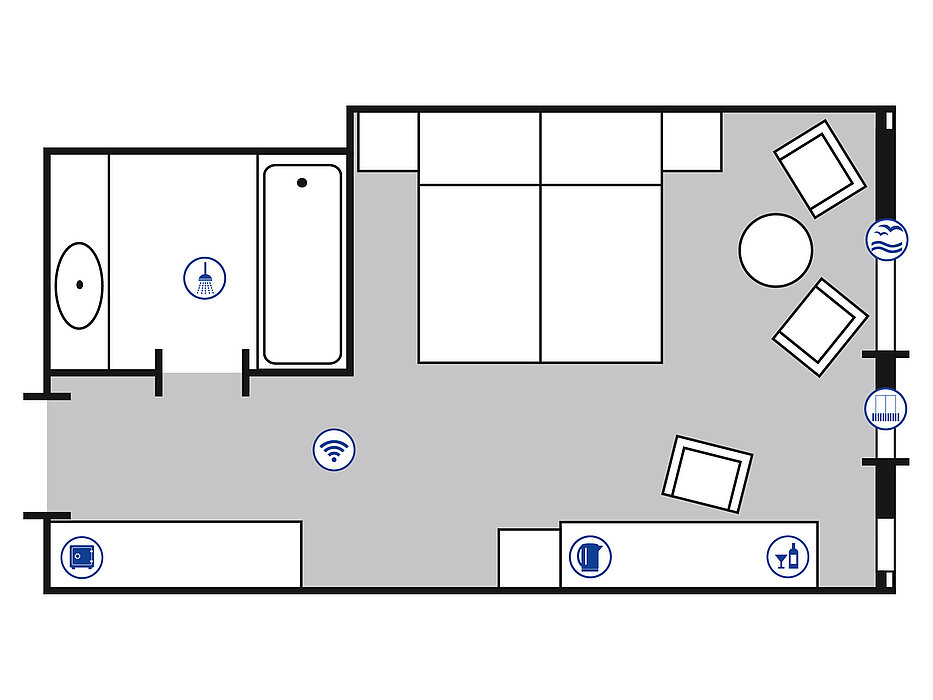 Plan de la chambre Superior | Maritim Hotel Bellevue Kiel