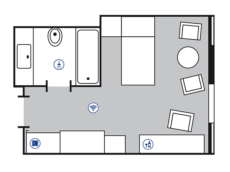 Room floor plan Classic room | Maritim Hotel Köln