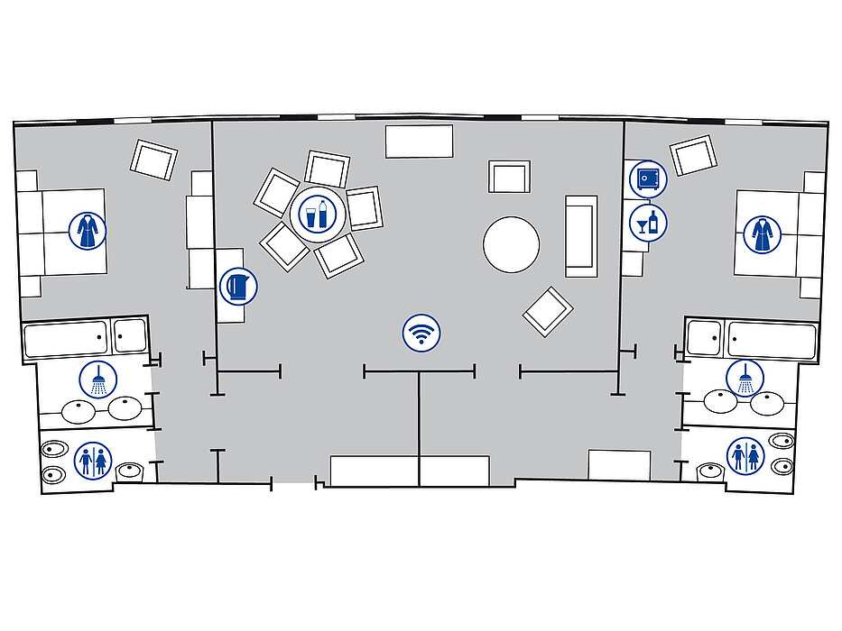 Plano de la habitación Suite Presidential | Maritim Airport Hotel Hannover
