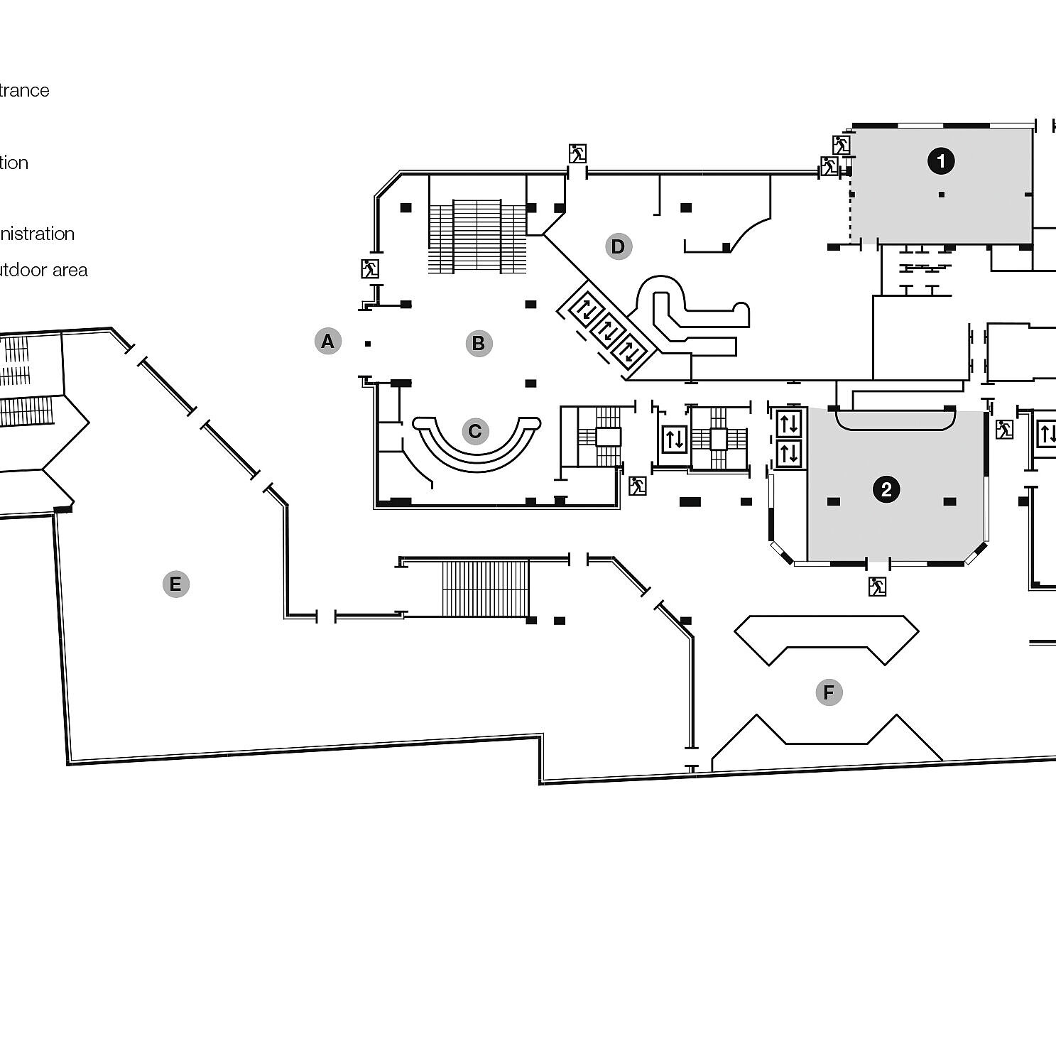 Plano de construcción, piso de abajo | Maritim Hotel München