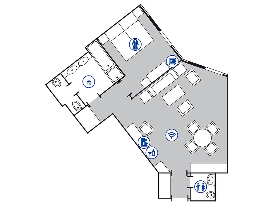 Room floor plan Classic suite | Maritim Hotel Stuttgart