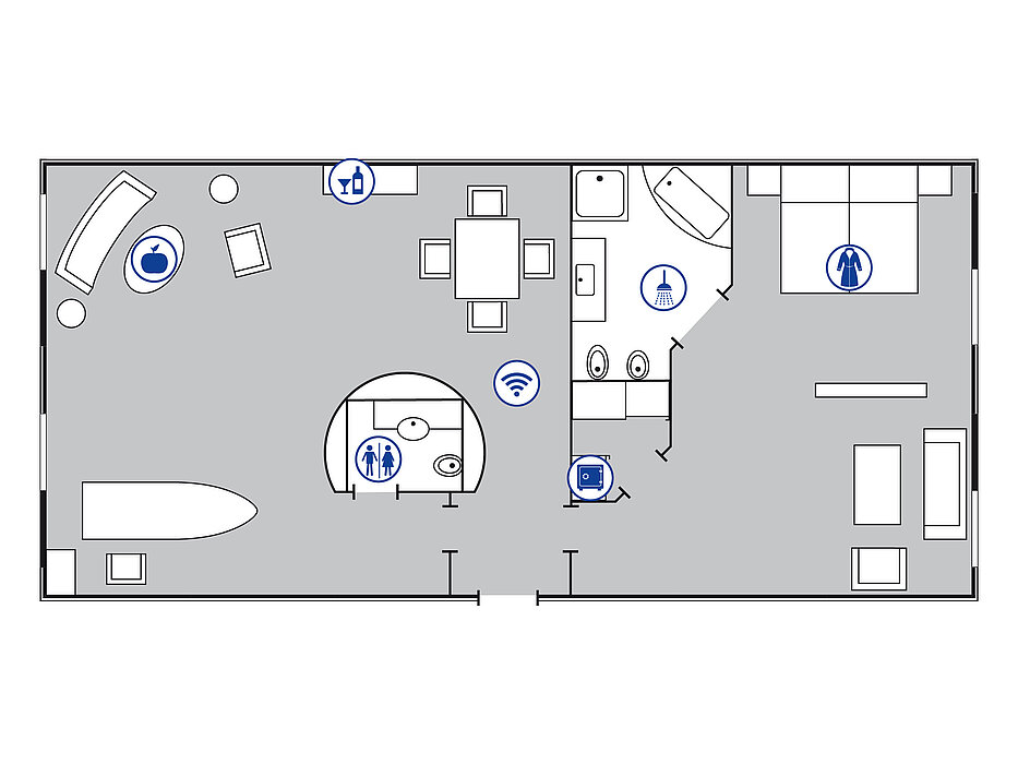 Room floor plan Peter Kuckei Suite | Maritim proArte Hotel Berlin