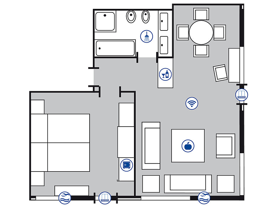 Room floor plan Penthouse | Maritim Seehotel Timmendorfer Strand